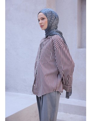 Belli Fresh Geometrik Desen Gri Liva Şal 3 - 18