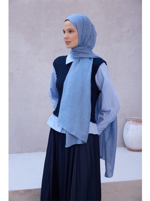 Belli Fresh Geometrik Desen Bebe Mavisi Nayora Şal 3 - 25