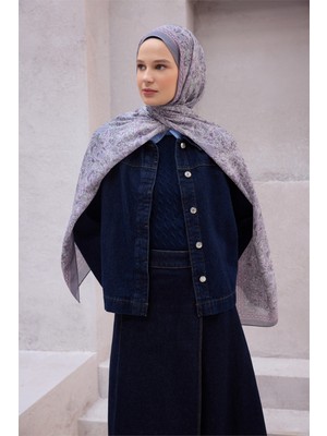 Belli Fresh Paisley Desenli Gri Lila Sandy Şal 1588 - 43