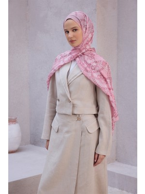 Belli Fresh Zincir Halka Desen Pembe Sandy Şal 1587 - 42