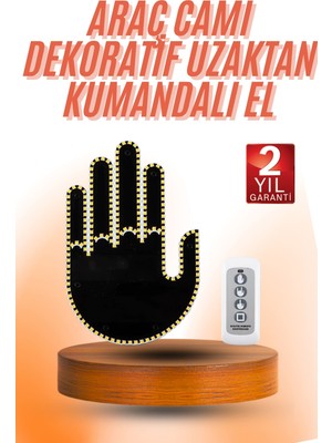 Kumandalı El LED Araba Içi 4 Farklı Mod El Orta Parmak LED - Lisinya