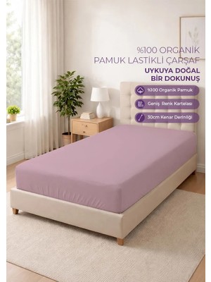 Days In Colours %100 Organik Pamuk Lastikli Çarşaf - 100x200 - Dolmabahçe Serisi