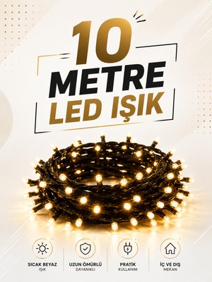 10 Metre LED Işıklı Dekoratif Parti ve Kutlama Aydınlatması - Lisinya