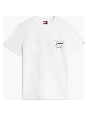Tommy Hilfiger Tjm Erkek Regular Sign Flag S/s T-Shirt