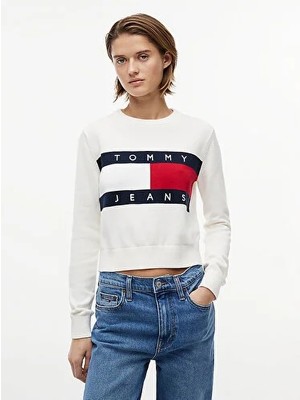 Tommy Hilfiger Tjw Kadın Flag Crew Kazak