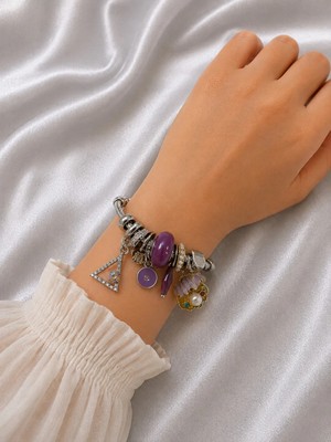 Bymiel Kadın Charm Detaylı Çelik Kelepçe Bileklik