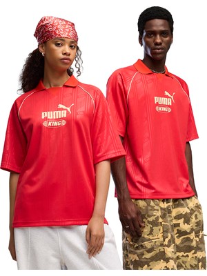 Puma King Boxy Unisex Kırmızı Günlük Stil Forma 63672411