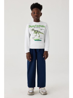 NBT Jeans Erkek Çocuk Beyaz Sweatshirt