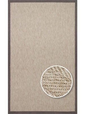 Eko Halı Ventura Vnt 2704 L.beige Bordür Dark Mix Sisal Görünümlü Iç ve Dış Mekan Uyumlu Hav Vermeyen Modern Dokuma Halı