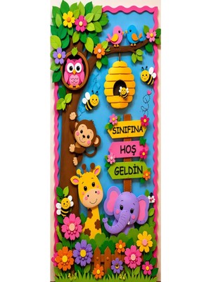 Promisebackdrop2 190X75CM Lastikli Kapı Süsü, Kumaş Kapı Giydirme, Sınıfına Hoş Geldin, Sınıf Kapısı, Okul Etkinlik Kapı Süsü