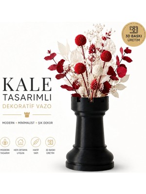 ATB Design Kale Tasarımlı Dekoratif Vazo Modern Minimalist Salon ve Masa Dekoru