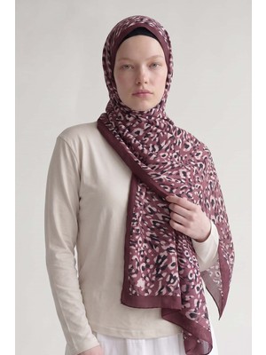 Lêvi D'or Lila Leopar Dokulu Sport Şal