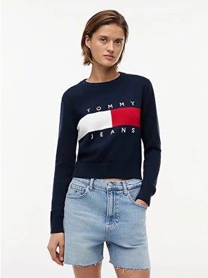 Tommy Hilfiger Tjw Kadın Flag Crew Kazak
