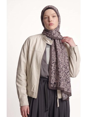 Lêvi D'or Koyu Gri Leopar Dokulu Sport Şal
