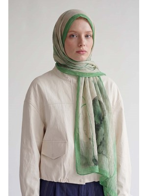 Lêvi D'or Benetton Pastel Boya Desen Müslin Şal