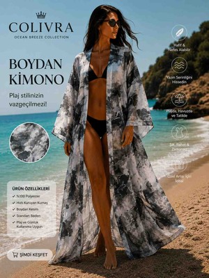 Colivra Siyah Beyaz Kimono