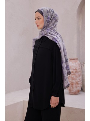 Belli Fresh Çiçek Desen Lila Rozy 1865 Şal - 22