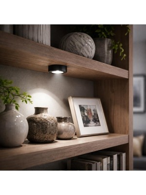 Sekatech 3W LED Sıva Üstü Mini Spot 220V Siyah Kasa 4000K Doğal Beyaz – 6 cm Mobil Raf & Dolap Aydınlatma