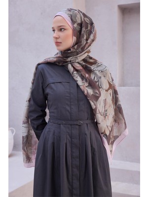 Belli Fresh Çiçek Desen Vizon Rozy 1864 Şal - 01