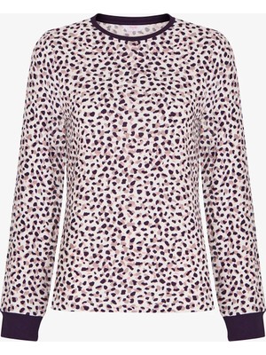 Penti Mor Midnight Mood Baskılı Uzun Kollu Tişört Pijama Üstü