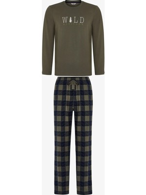 Penti Erkek Wild Attitude Ekoseli Pantolon Uzun Kollu Pijama Takımı
