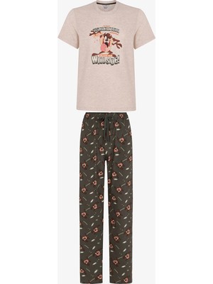 Penti Erkek Tasmanian Pantolon Kısa Kollu Pijama Takımı