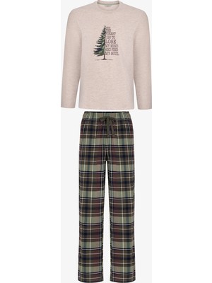 Penti Erkek Pine Forest Ekoseli Pantolon Uzun Kollu Pijama Takımı
