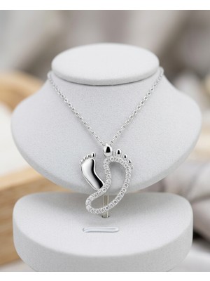 İlhan 925 Silver 925 Ayar Gümüş Taşlı Anne Bebek Kolye