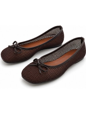 Patron Shoes Kadın File Babet Fiyonk Detaylı Hafif Rahat Günlük Şık Babet Ayakkabı