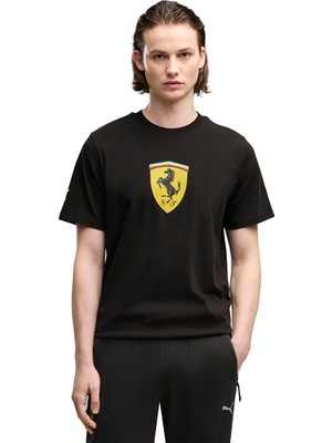 Puma Ferrari Colored Shield Erkek Siyah Günlük Stil T-Shirt 63700301