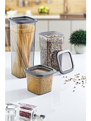 Smartware Skali Esnek Kapaklı Kare Erzak Bakliyat Saklama Kabı 2140 ML