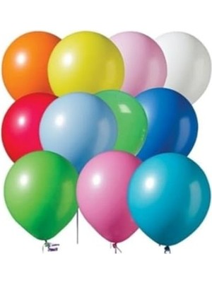 100'LÜ Karışık Renkli Balon Seti - Parti ve Eğlence Için