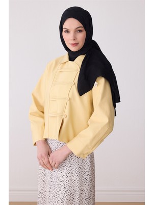 Belli Fresh Geometrik Desen Siyah Ivory Şal 1 - 01
