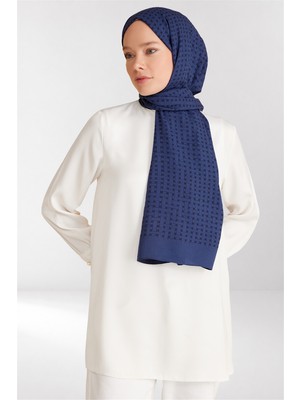 Belli Fresh Hasır Desen Lacivert Siena Şal 3 - 23048