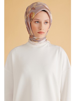 Belli Fresh Çiçek Desen Gri Pure Eşarp 2 - 06