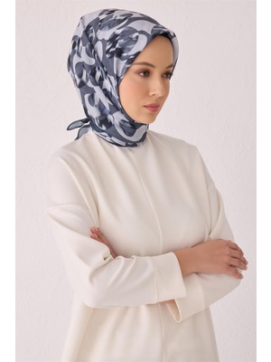 Belli Fresh Geometrik Desen Antrasit Tela Eşarp 1020 - 06