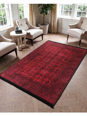 Otantik Desenli Bambu Kilim Bordo Dokuma Tabanlı Kaymaz Yüzeyli Orta Hav Yerden Isıtma Uyumlu Kolay Temizlenen Dekoratif Kilim Modeli 1008