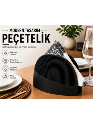 ATB Design Modern Tasarım Peçetelik | Dekoratif Masaüstü Peçete Tutucu | Şık ve Pratik Organizer