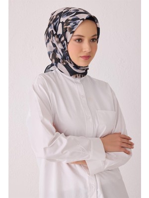 Belli Fresh Geometrik Desen Siyah Tela Eşarp 1020 - 02