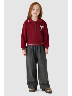 Tyess Kız Çocuk Bordo Sweatshirt