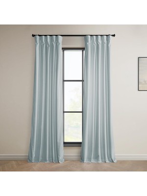 Heritage Peluş Kadife Perde, Yatak Odası ve Oturma Odası Için Karartma Perdesi, 50X96 Cm, Aquari