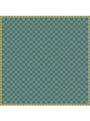 Belli Yeşil Haki Geometrik Desen %100 Twill Ipek Eşarp 4322 - 02