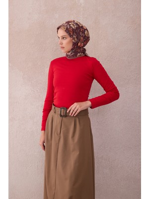 Belli Fresh Çiçek Desen Kahve Bordo Bej Paulista Eşarp 13 - 19
