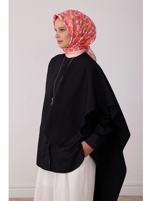 Belli Pembe Etnik Desen %100 Twill Ipek Eşarp 4422-53