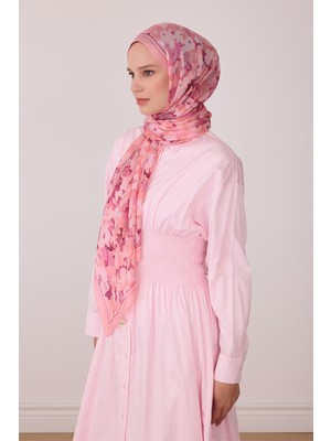 Belli Fresh Çiçek Desen Pembe Aura Şal 4274 - 45