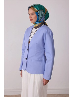 Belli Yeşil Geometrik Desen %100 Twill Ipek Eşarp 4419-81
