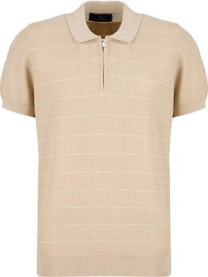 Brooks Brothers Bej Erkek Çizgili Polo T-Shirt BBSS26MKL016