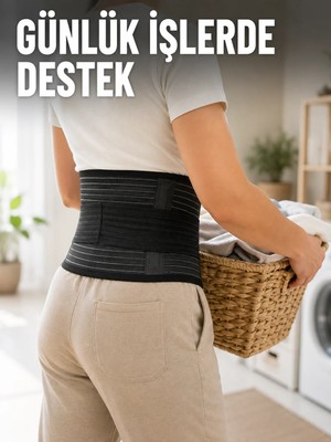 AyrStore Bel Destekli Çalışma Korsesi Ayarlanabilir Elastik Cırtlı Bel Desteği