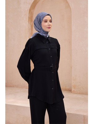 Belli Fresh Etnik Desen Gri Twist Eşarp - 07