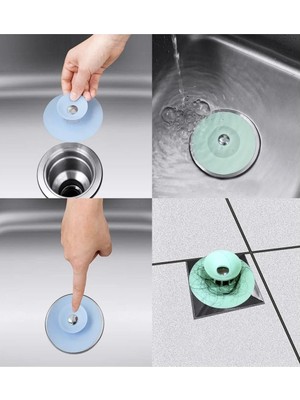 Herfie Silikon Lavabo Küvet Süzgeci Kilitli Lavabo Tıkacı Lavabo Küvet Tıpası